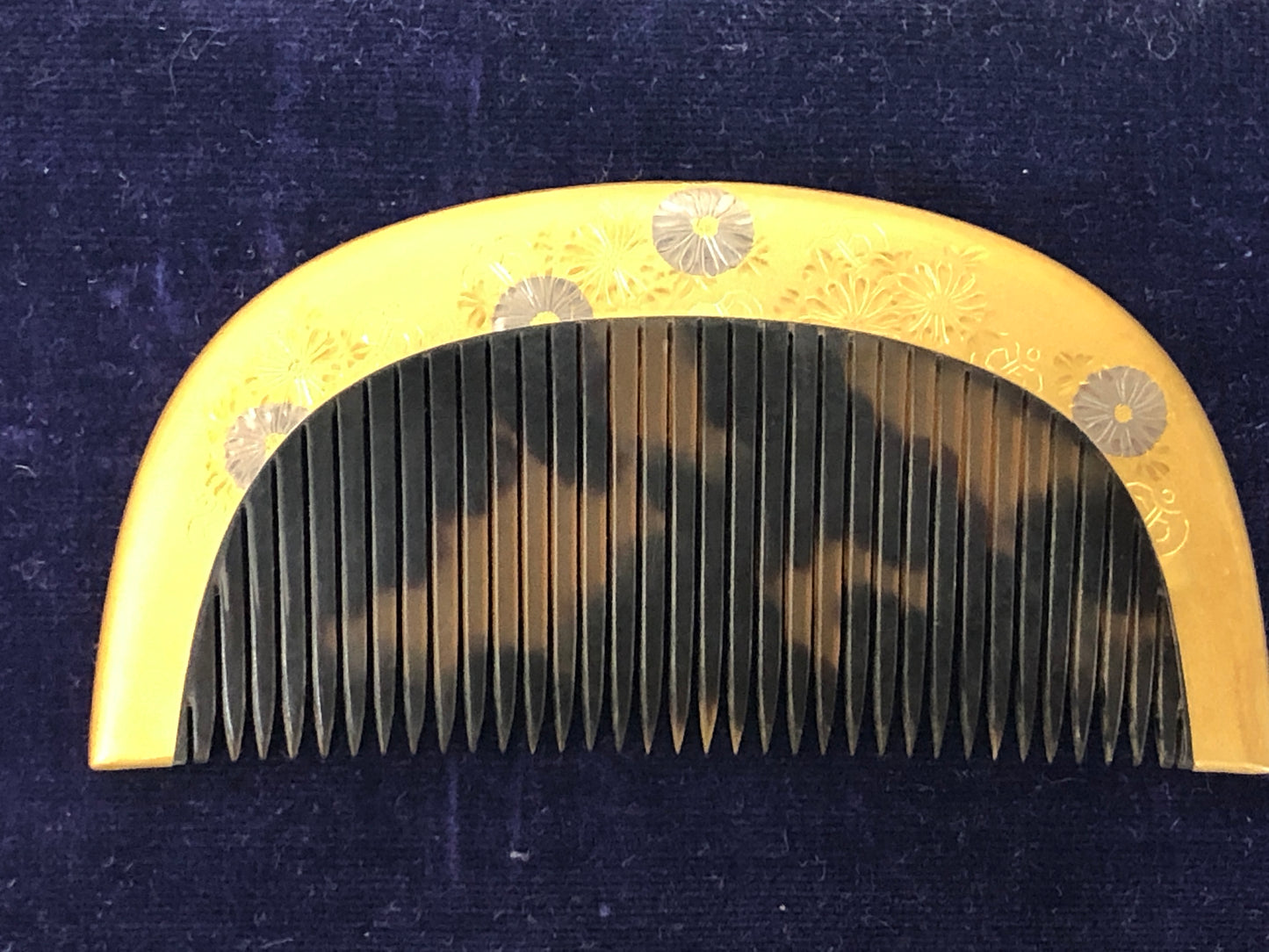 Y3384 KOUGAI K24 Gold Plated Comb Hairpin hair dressing tools box Japan kimono