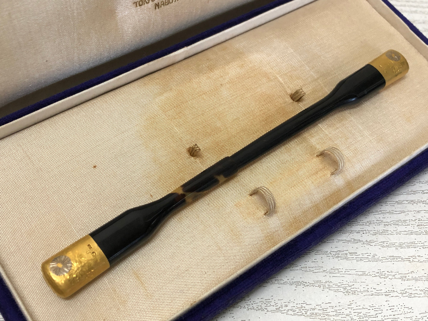 Y3384 KOUGAI K24 Gold Plated Comb Hairpin hair dressing tools box Japan kimono