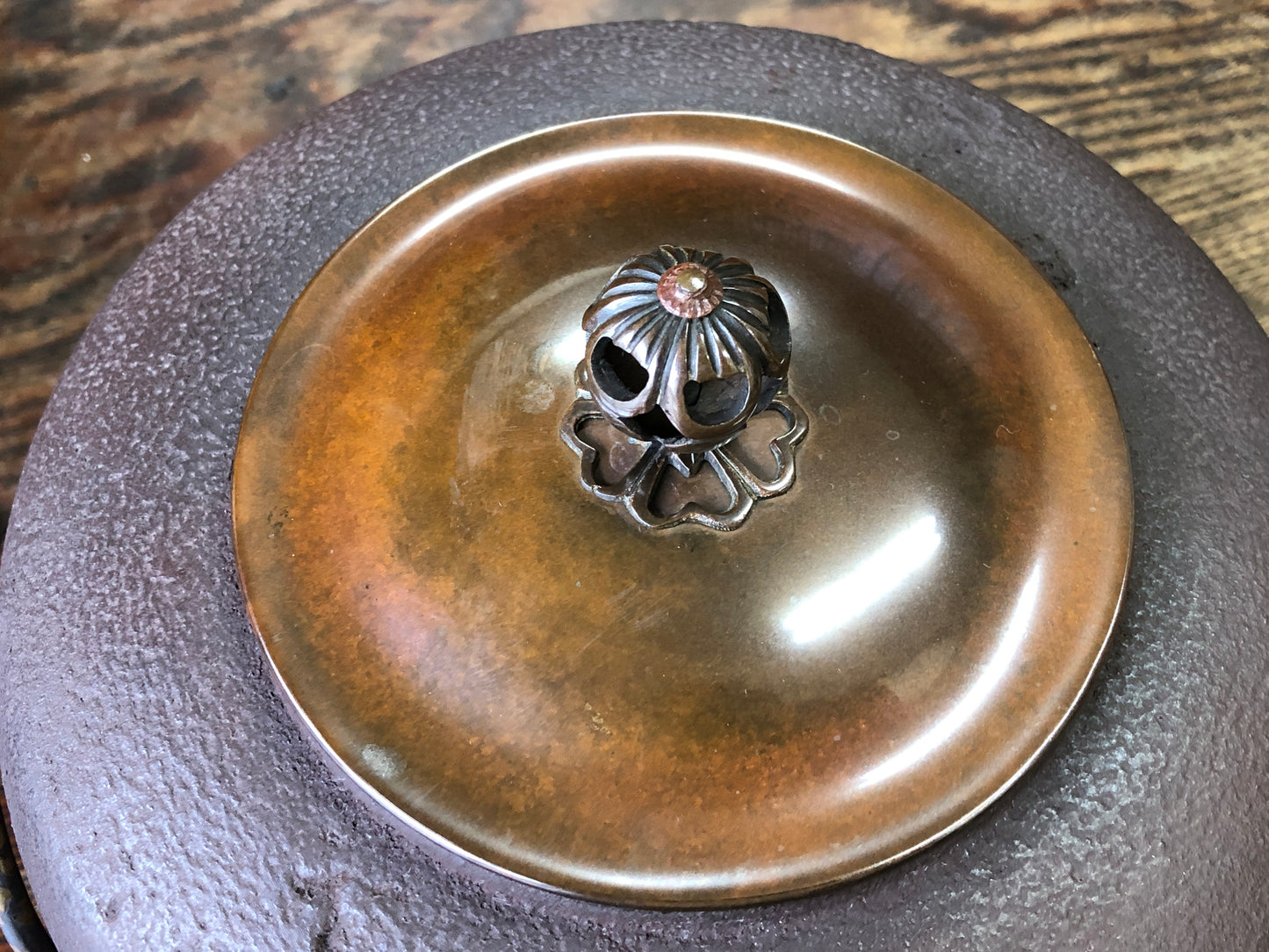 Y3404 CHAGAMA Iron kettle brazier set box Japanese Tea Ceremony Japan antique