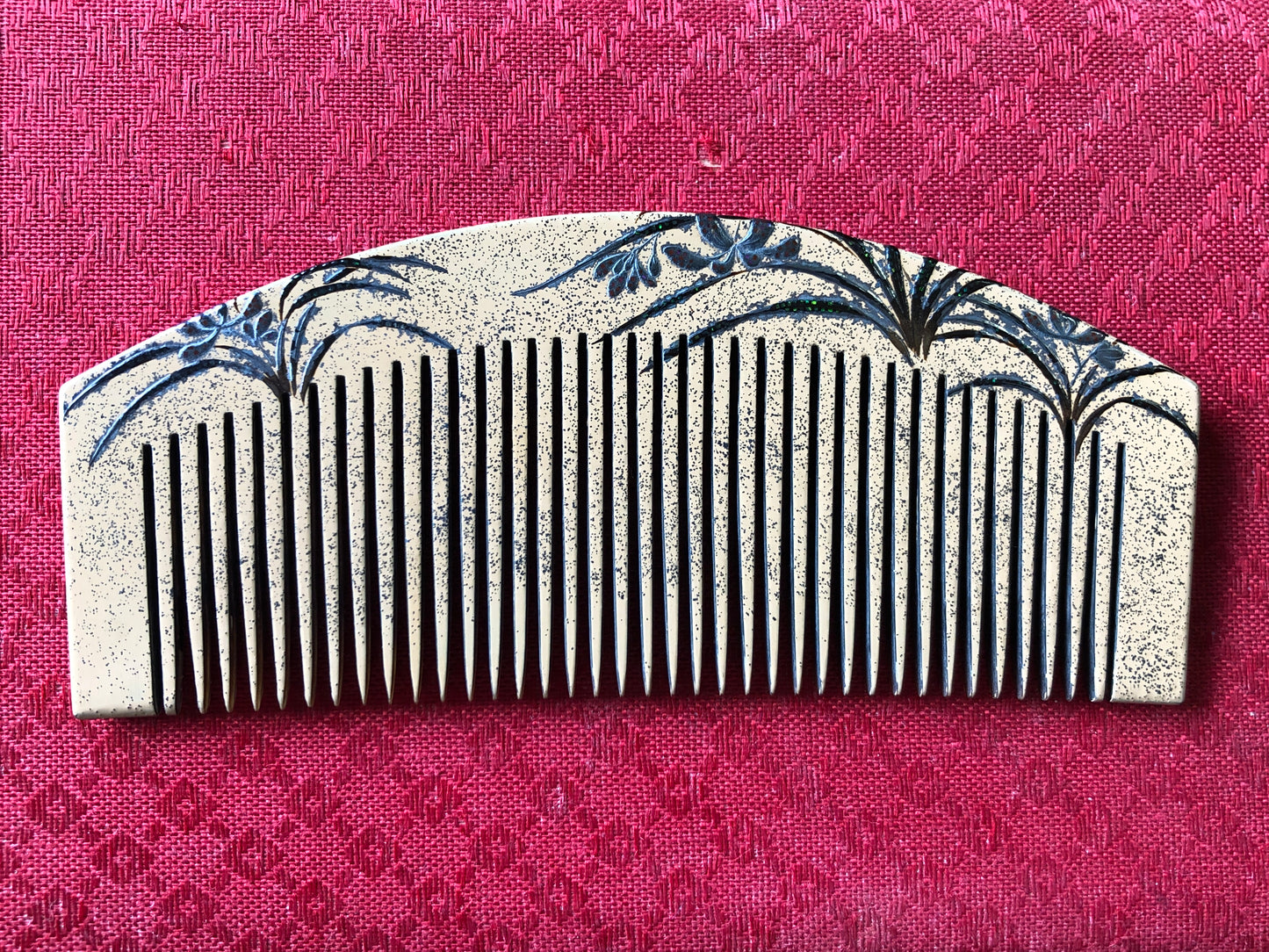Y3427 KOUGAI Makie Comb Hairpin flower signed box Japan kimono accessory
