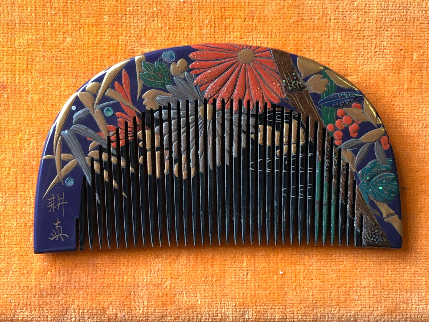 Y3428 KOUGAI Comb Hairpin hair dressing tools box signed Japan kimono accessory