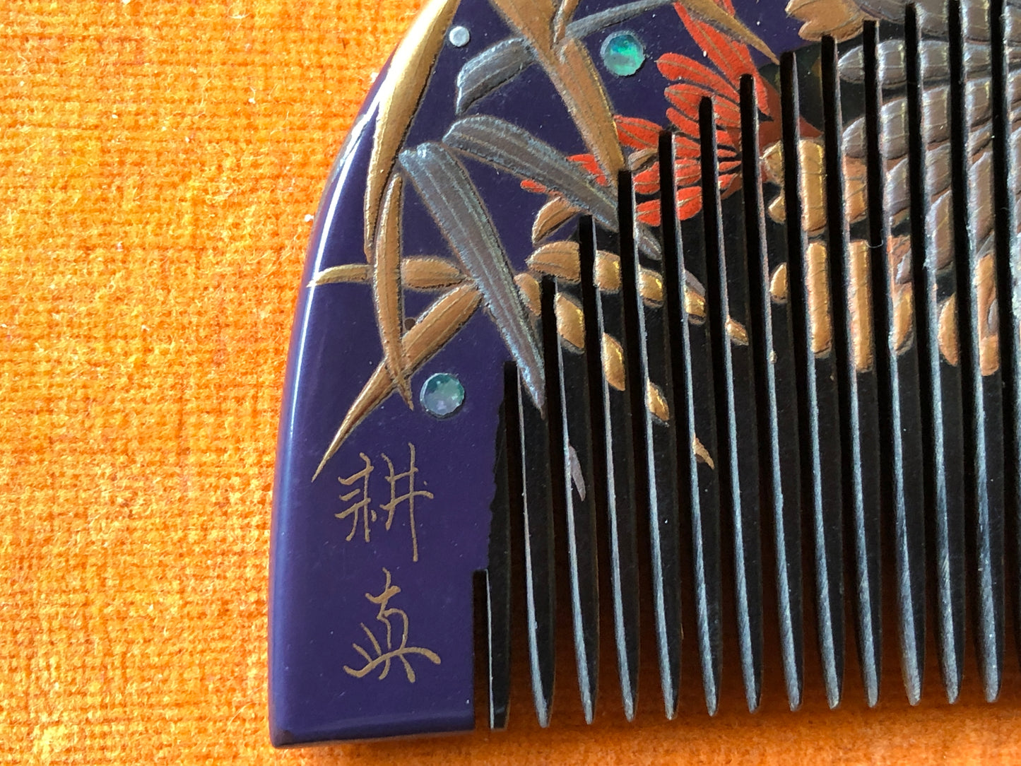 Y3428 KOUGAI Comb Hairpin hair dressing tools box signed Japan kimono accessory