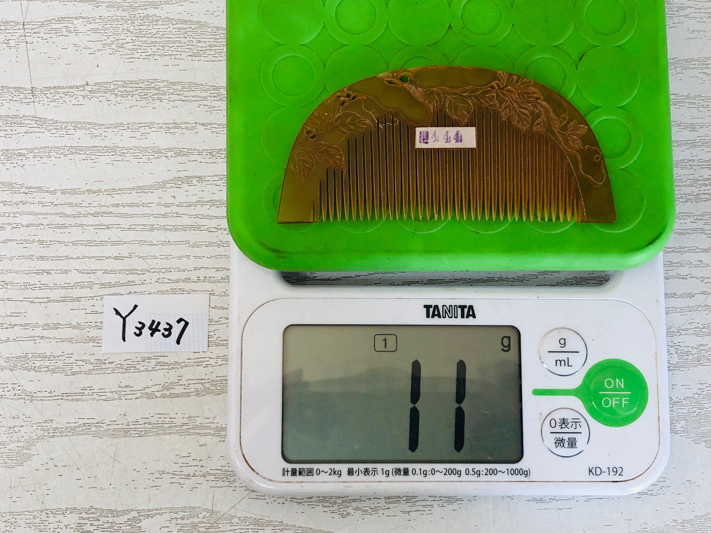 Y3437 KOUGAI Bean openwork Comb hair dressing tools Japan kimono accessory