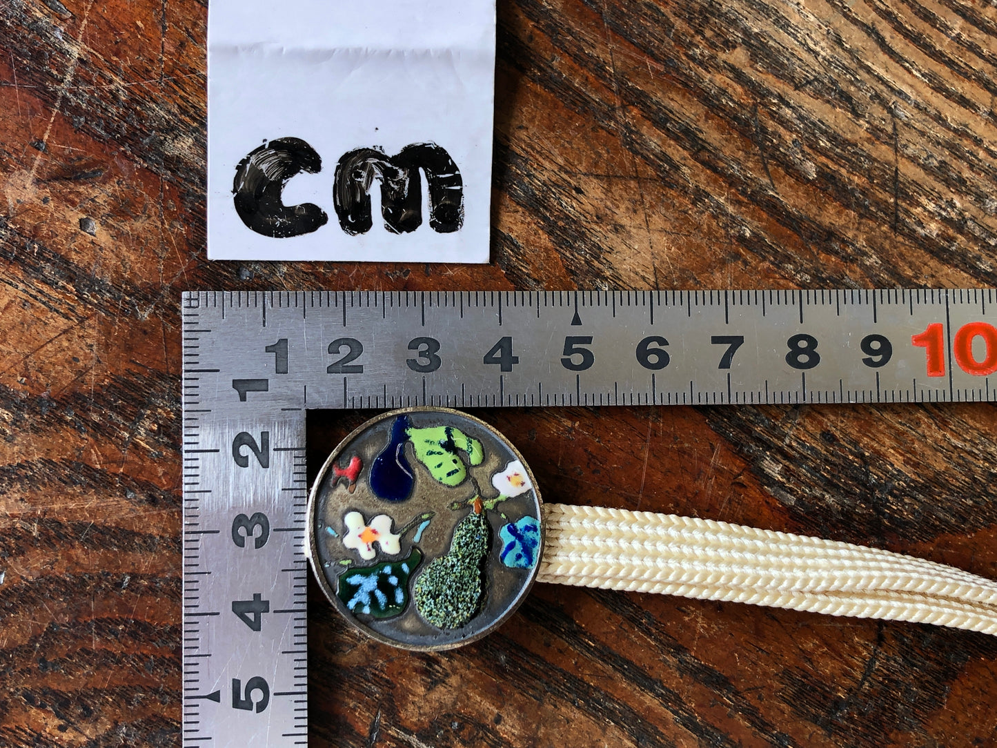 Y3446 OBIDOME Sash Clip cloisonne signed box Japan Kimono accessory antique