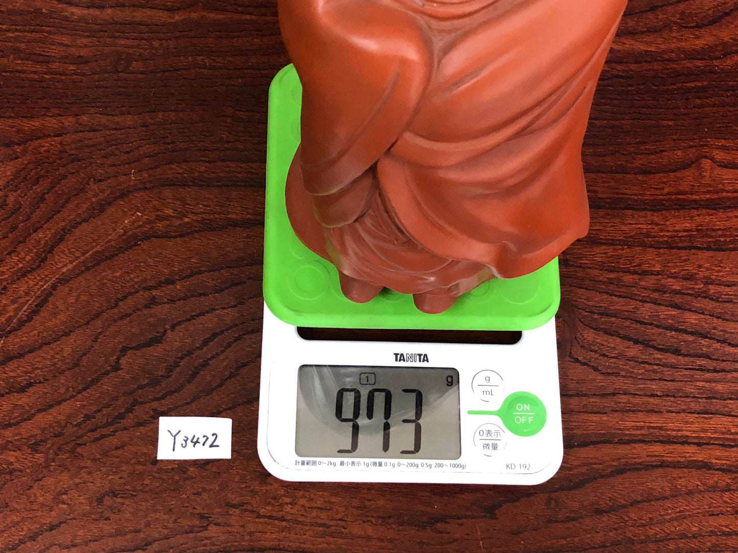 Y3472 STATUE Tokoname-ware Buddha figure signed Japan antique vintage Buddhism