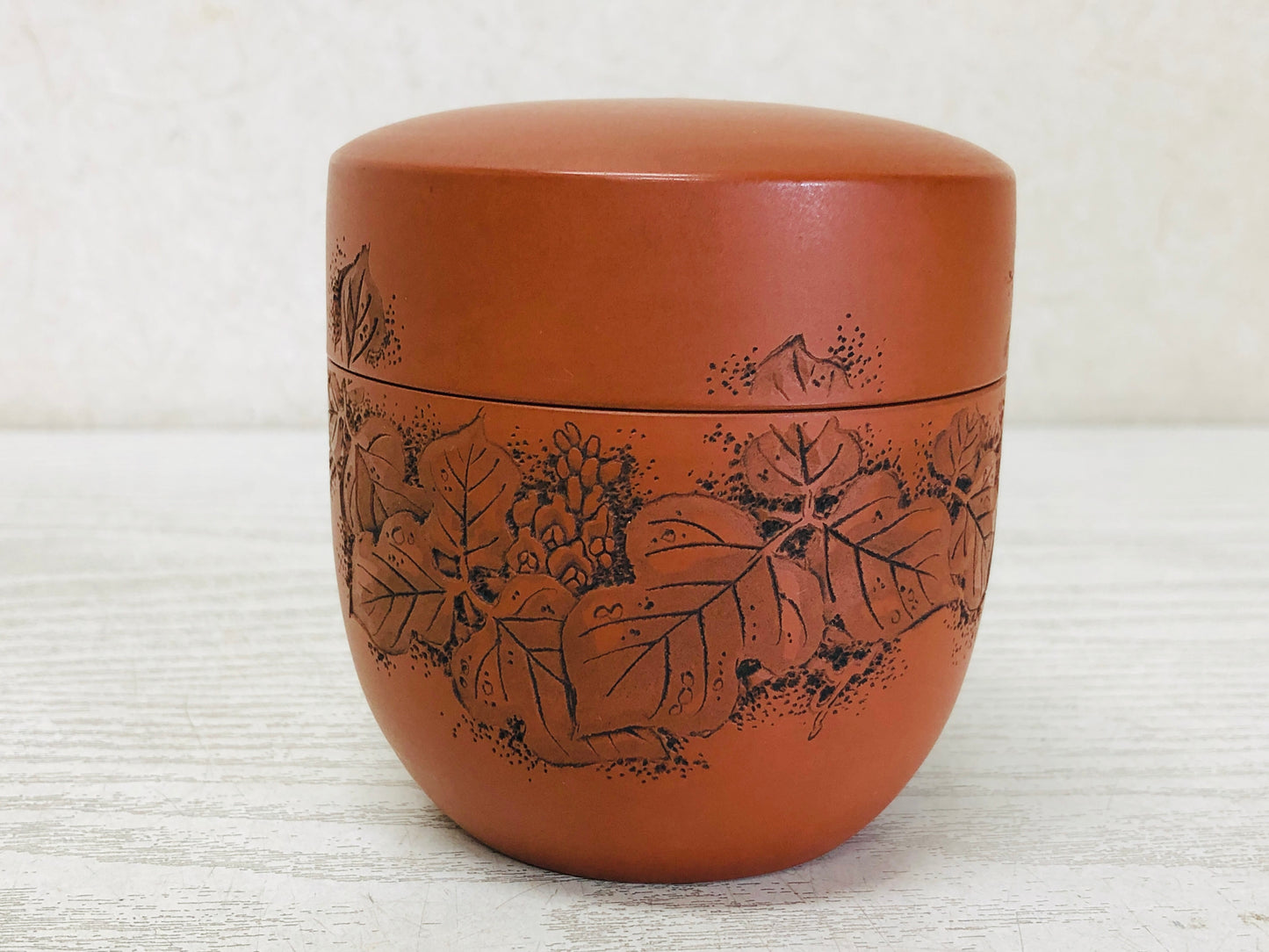 Y3490 NATUME Tokoname-ware Tea Caddy signed box Japan Tea Ceremony antique