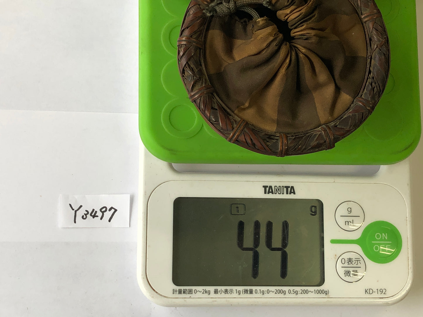 Y3497 SAGEMONO Bamboo weave Basket natural wood Japan antique traditional kimono