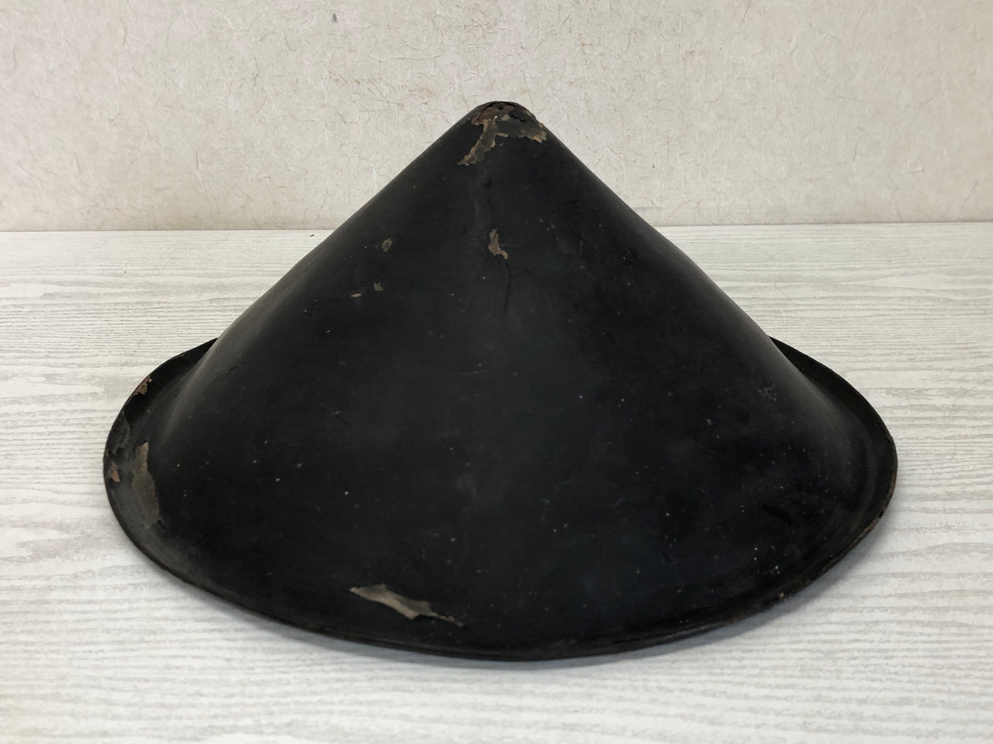 Y3504 JINGASA Black Lacquer Work bushi Japanese samurai hat yoroi armor helmet