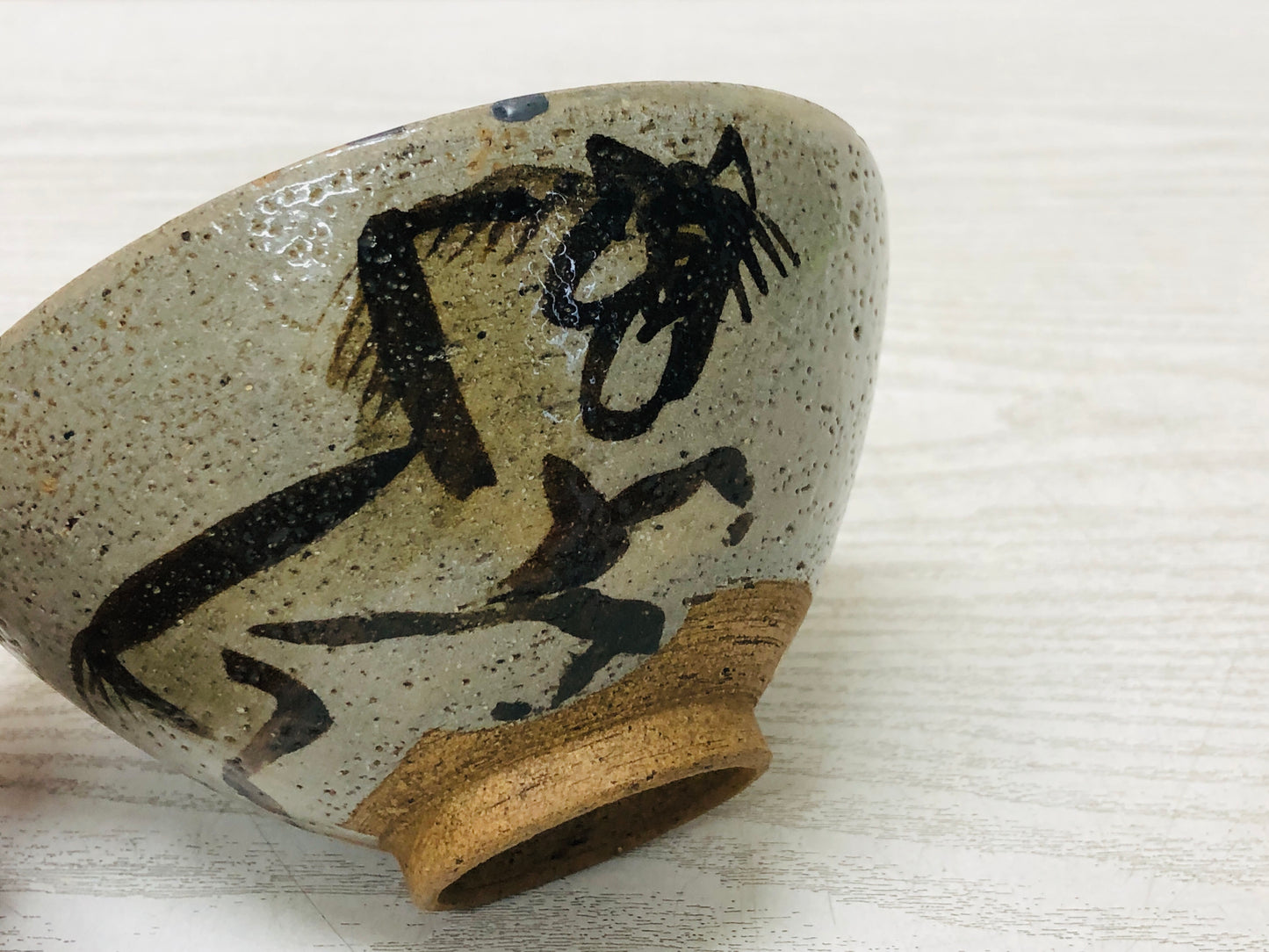 Y3509 CHAWAN Souma-ware flat kintsugi Japan tea ceremony bowl antique vintage