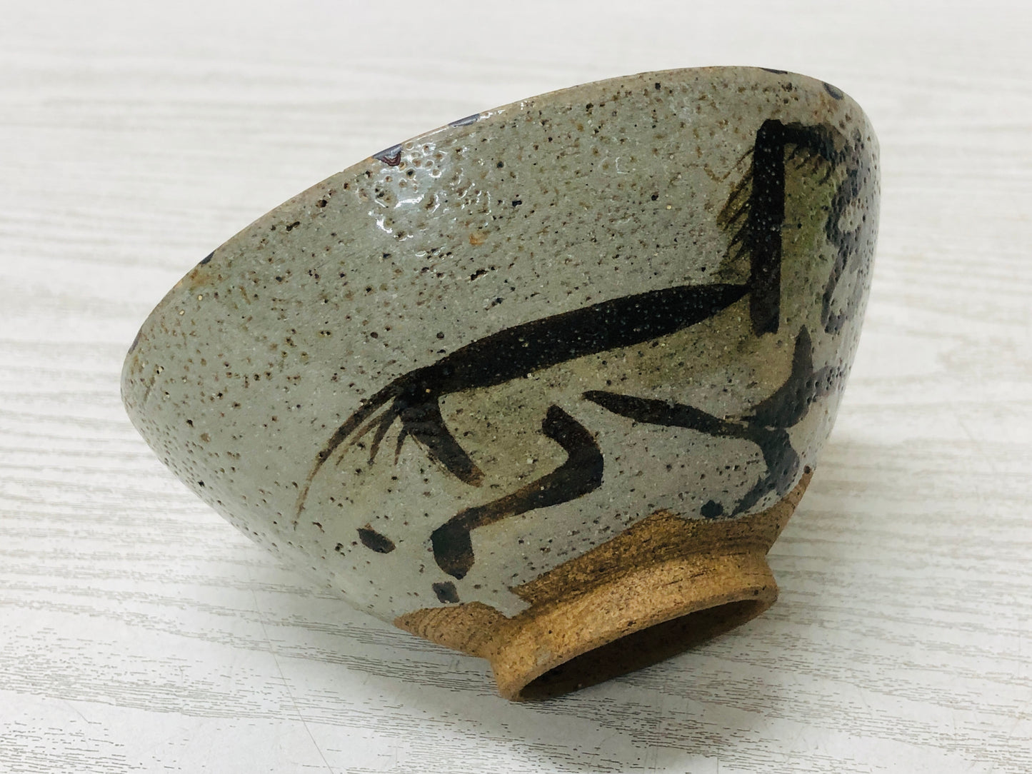 Y3509 CHAWAN Souma-ware flat kintsugi Japan tea ceremony bowl antique vintage