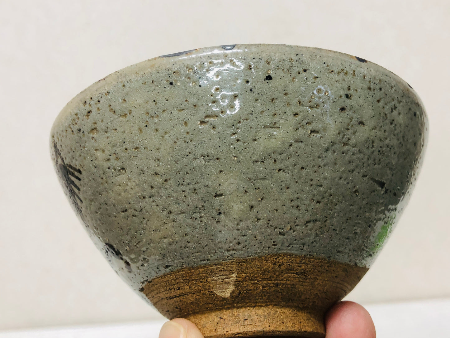 Y3509 CHAWAN Souma-ware flat kintsugi Japan tea ceremony bowl antique vintage