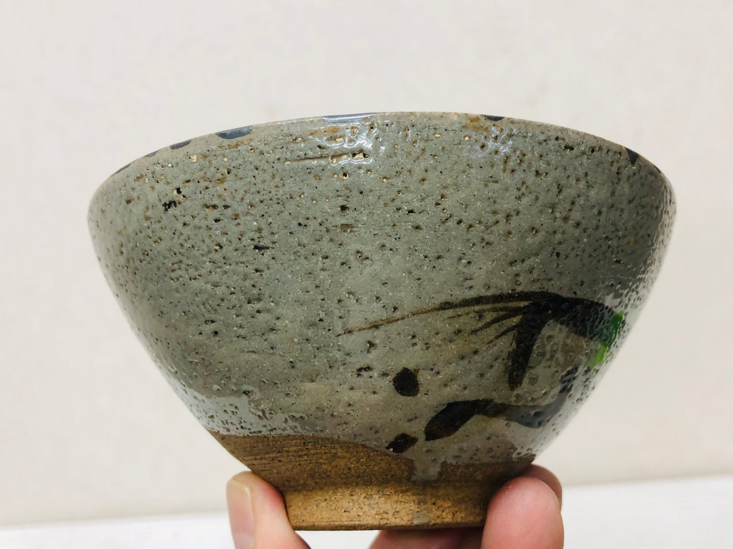 Y3509 CHAWAN Souma-ware flat kintsugi Japan tea ceremony bowl antique vintage