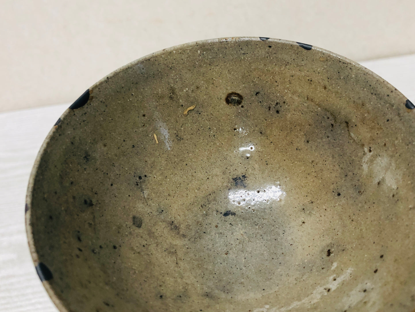 Y3509 CHAWAN Souma-ware flat kintsugi Japan tea ceremony bowl antique vintage