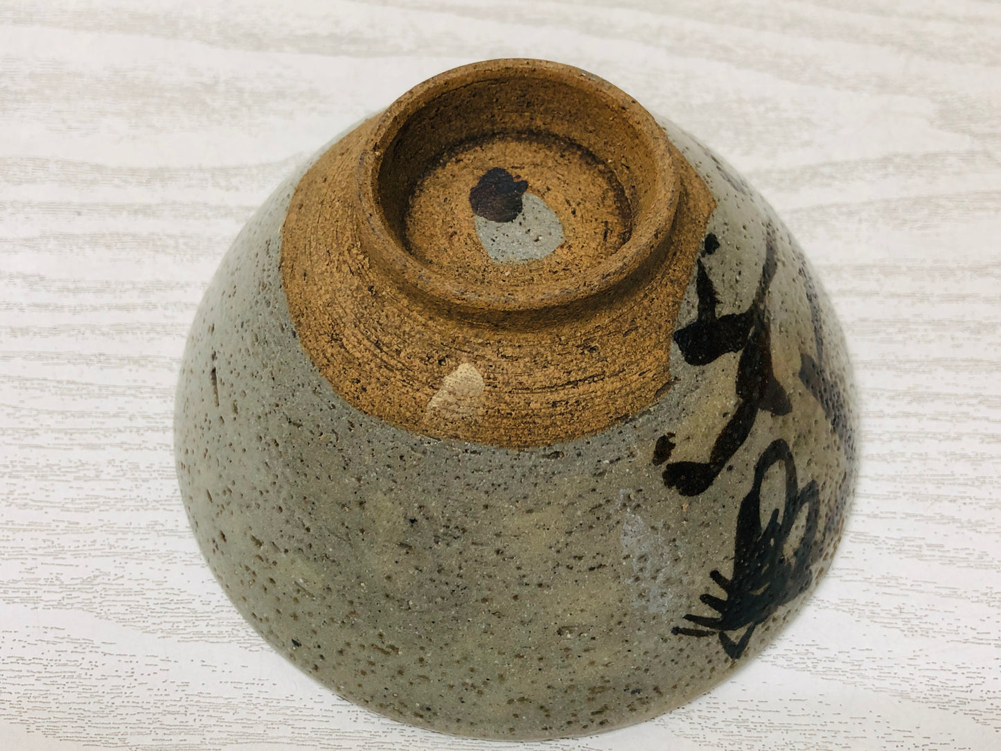 Y3509 CHAWAN Souma-ware flat kintsugi Japan tea ceremony bowl antique vintage