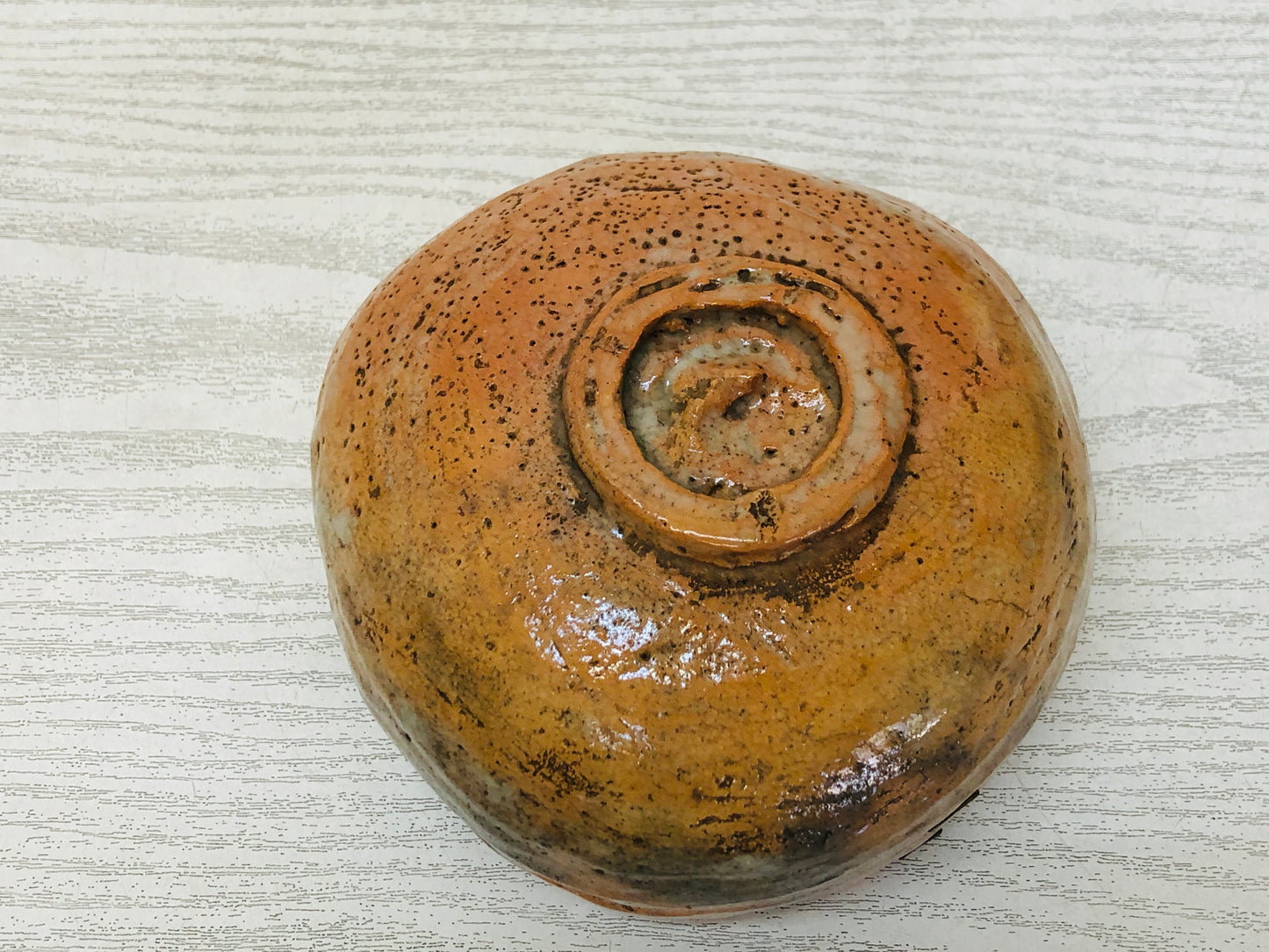 Y3533 CHAWAN Raku-ware Red signed box kintsugi clamp Japan tea ceremony antique
