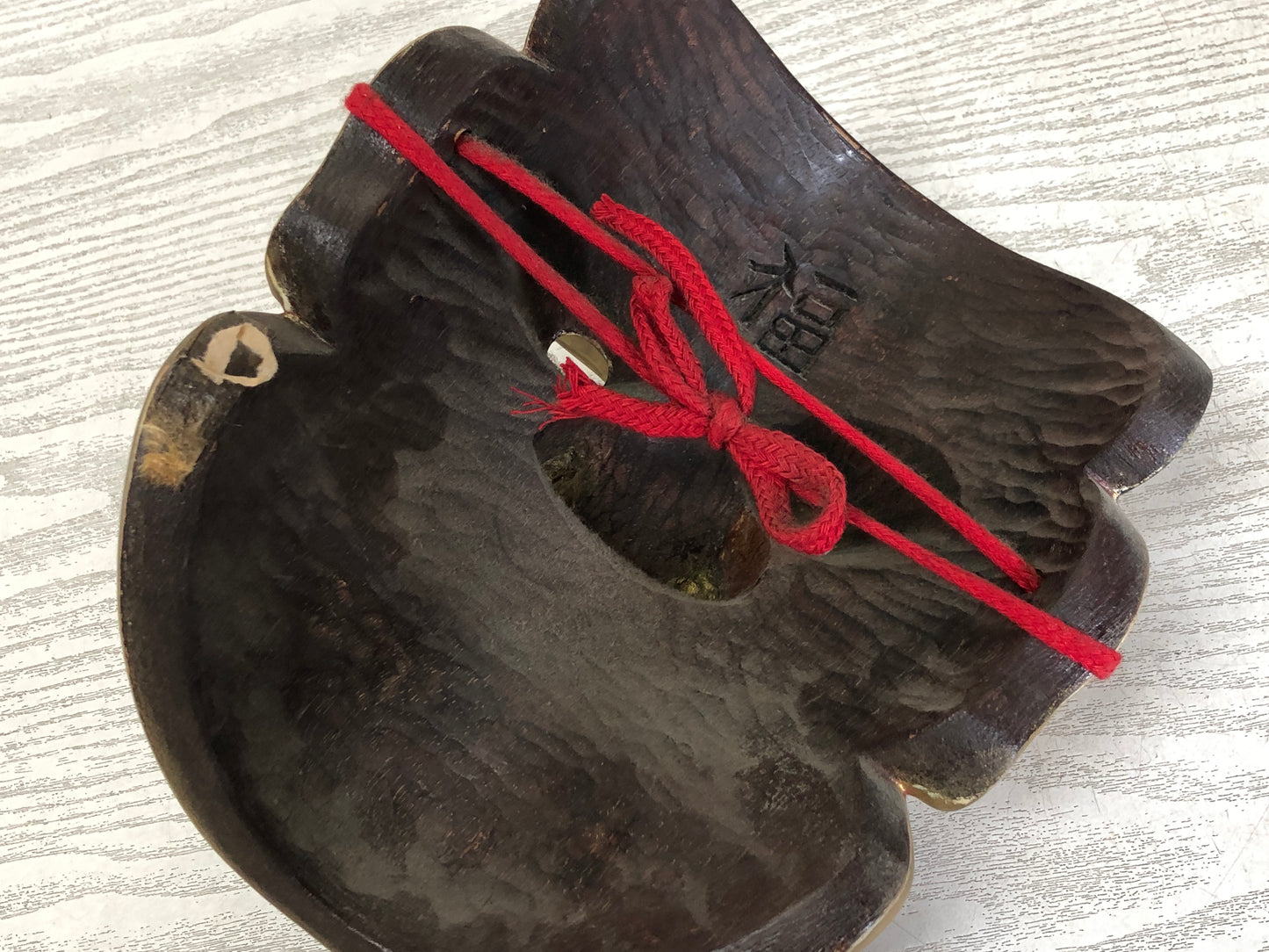 Y3592 NOH MASK Shishiguchi wood carving signed Japan antique omen vintage