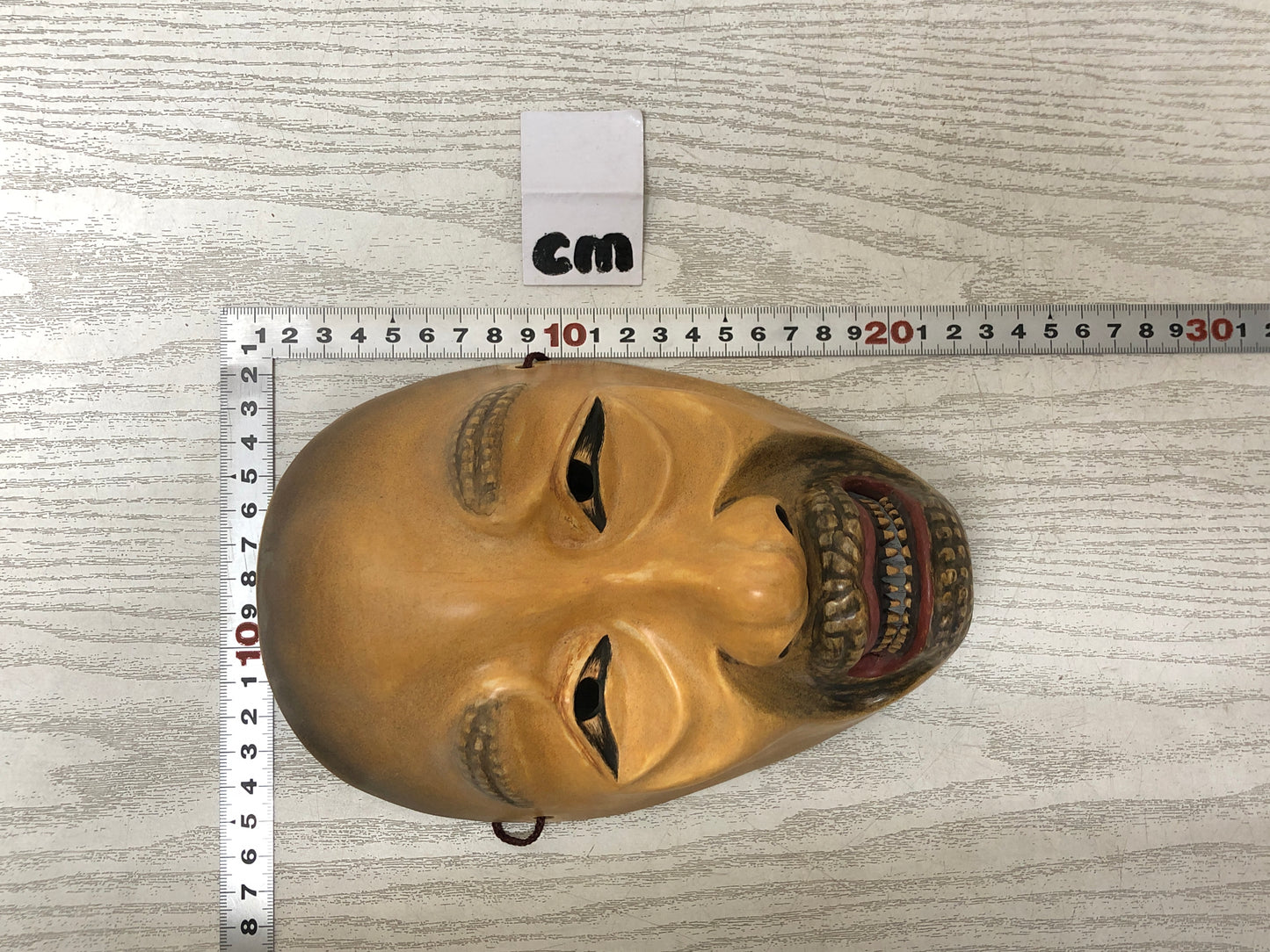 Y3597 NOH MASK Monster wood carving signed Japan antique men vintage dance drama