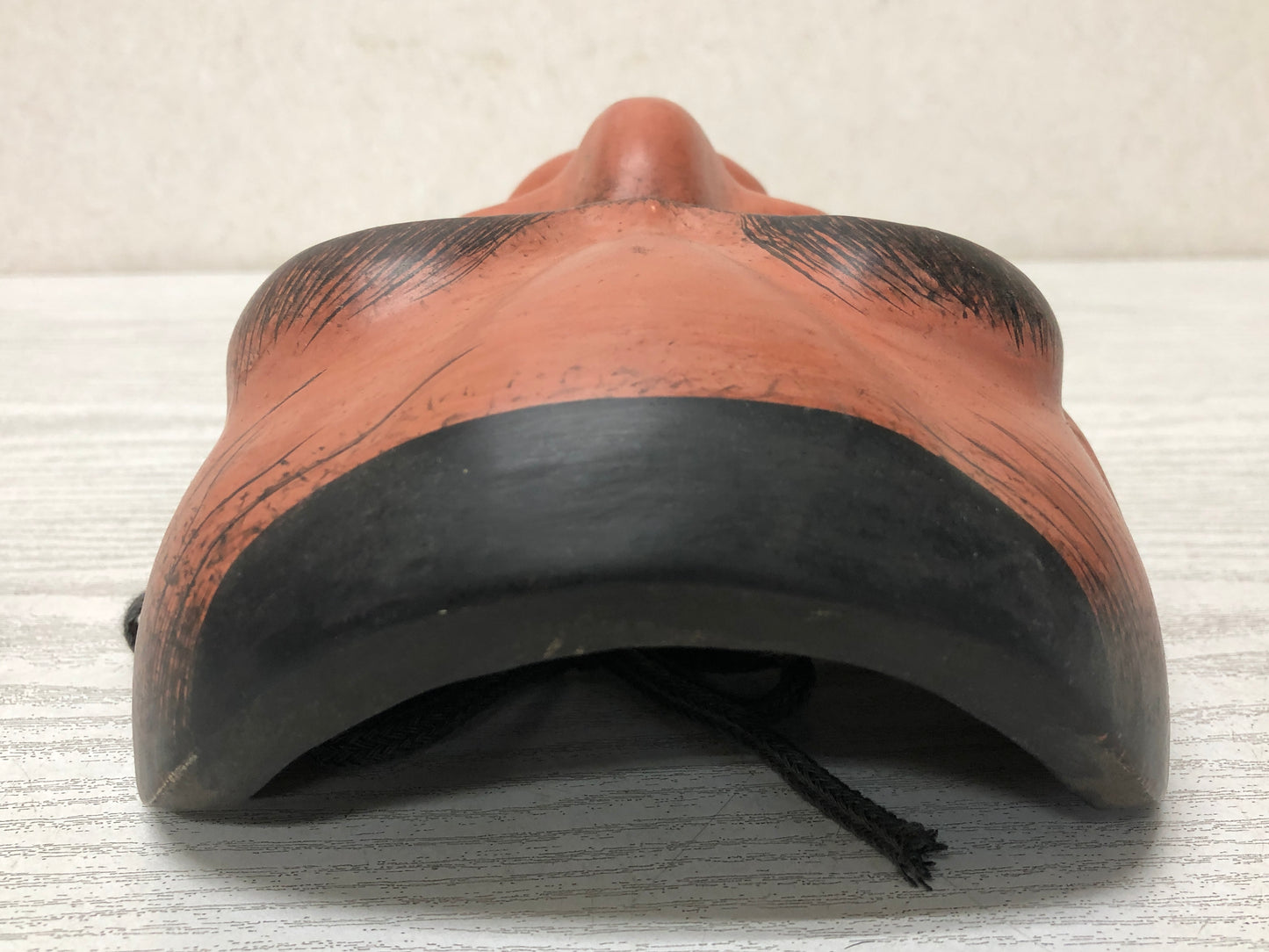 Y3598 NOH MASK Chourei Beshimi wood carving signed Japan antique omen vintage