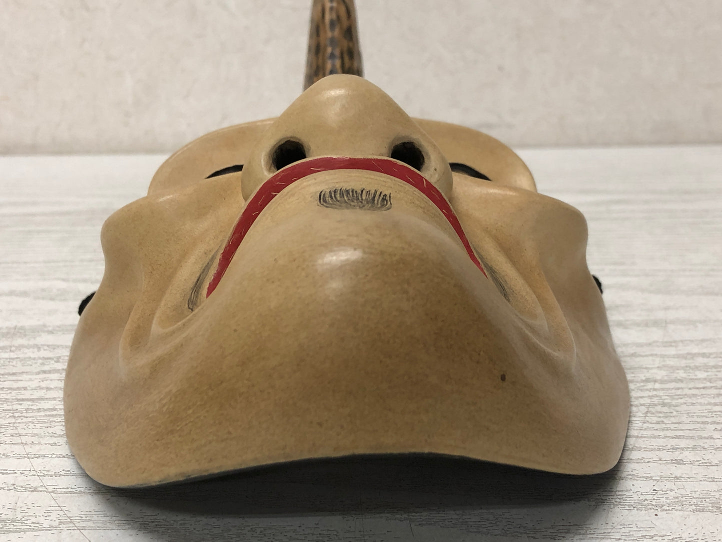 Y3600 NOH MASK Ikkaku Sennin wood carving signed Japan antique omen vintage