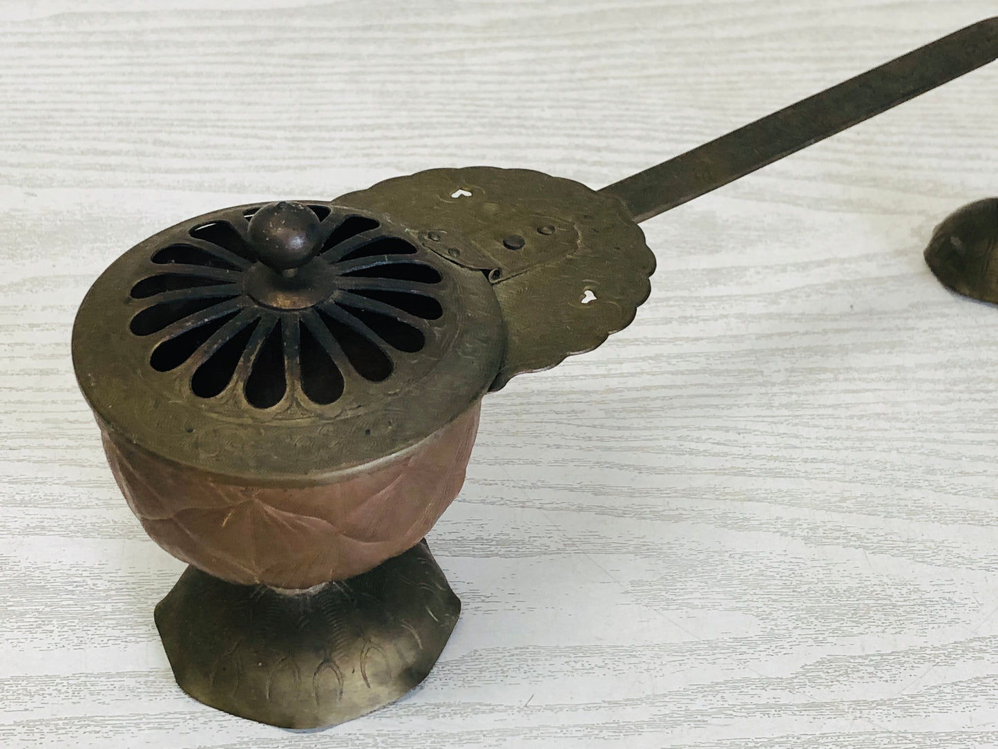 Y3627 KOURO Copper Hand Furnace Japan fragrance aroma incense burner antique