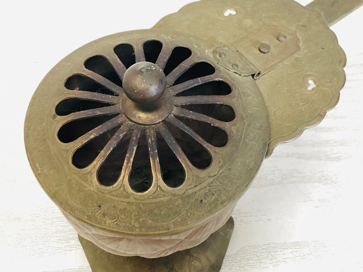 Y3627 KOURO Copper Hand Furnace Japan fragrance aroma incense burner antique