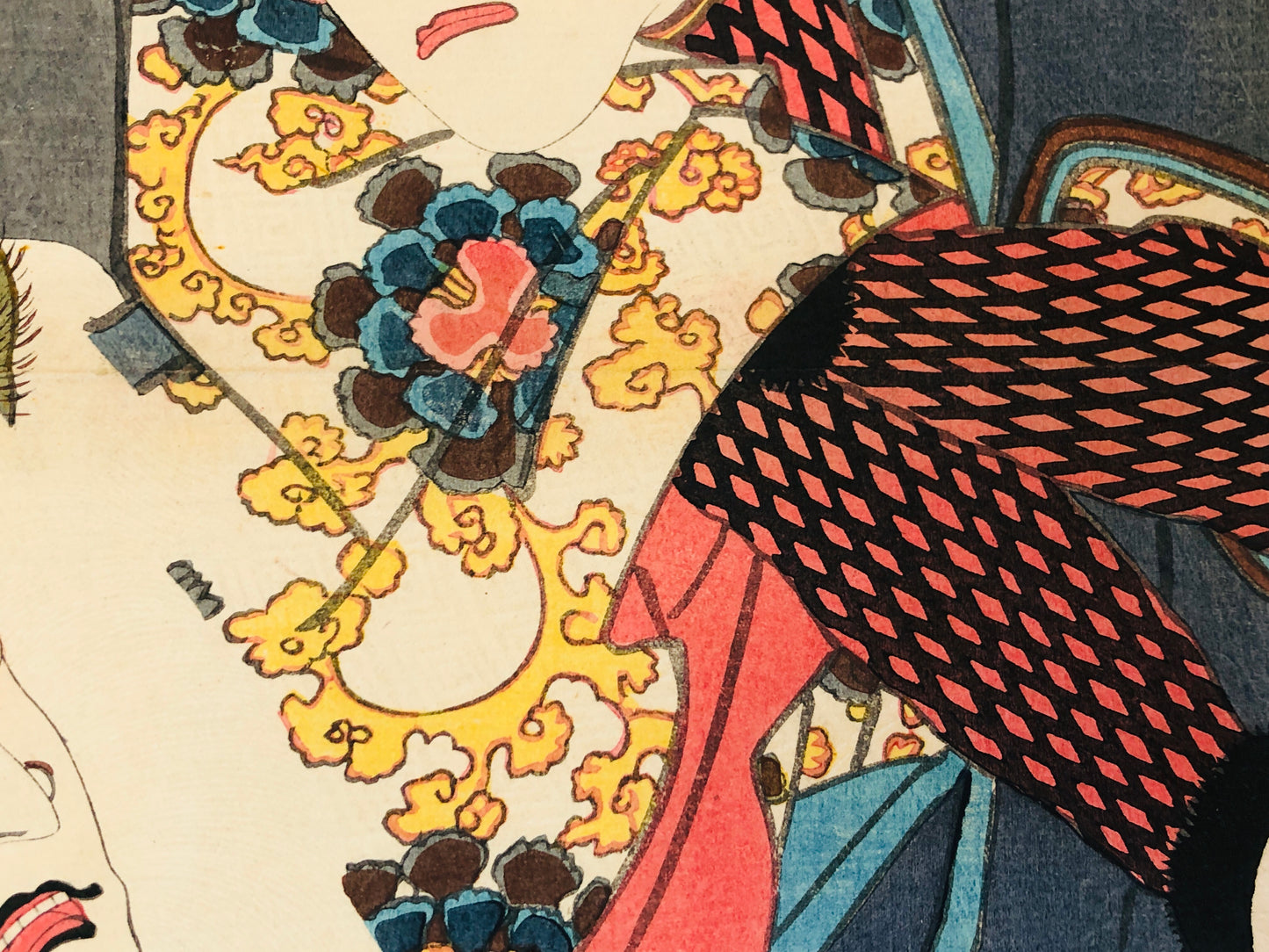 Y3636 WOODBLOCK PRINT Toyokuni Bakeneko yokai 53 stages Tokaido Japan Ukiyoe art