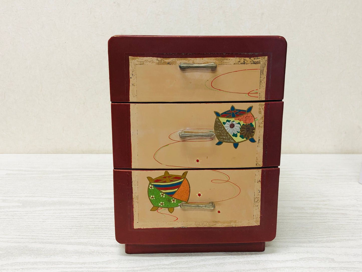 Y3674 TANSU 3-tier Chest of Drawers picture Japanese antique vintage storage
