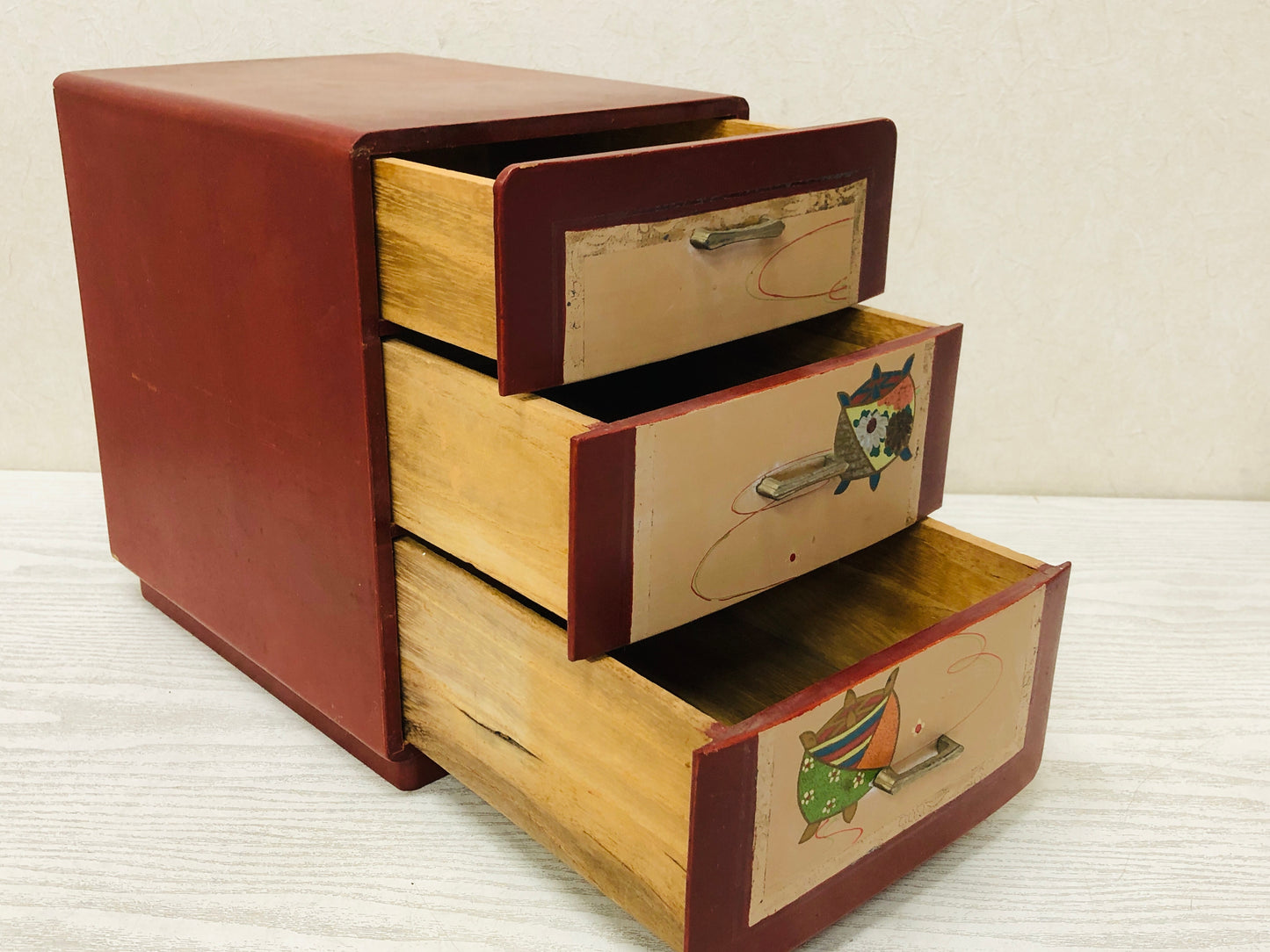 Y3674 TANSU 3-tier Chest of Drawers picture Japanese antique vintage storage