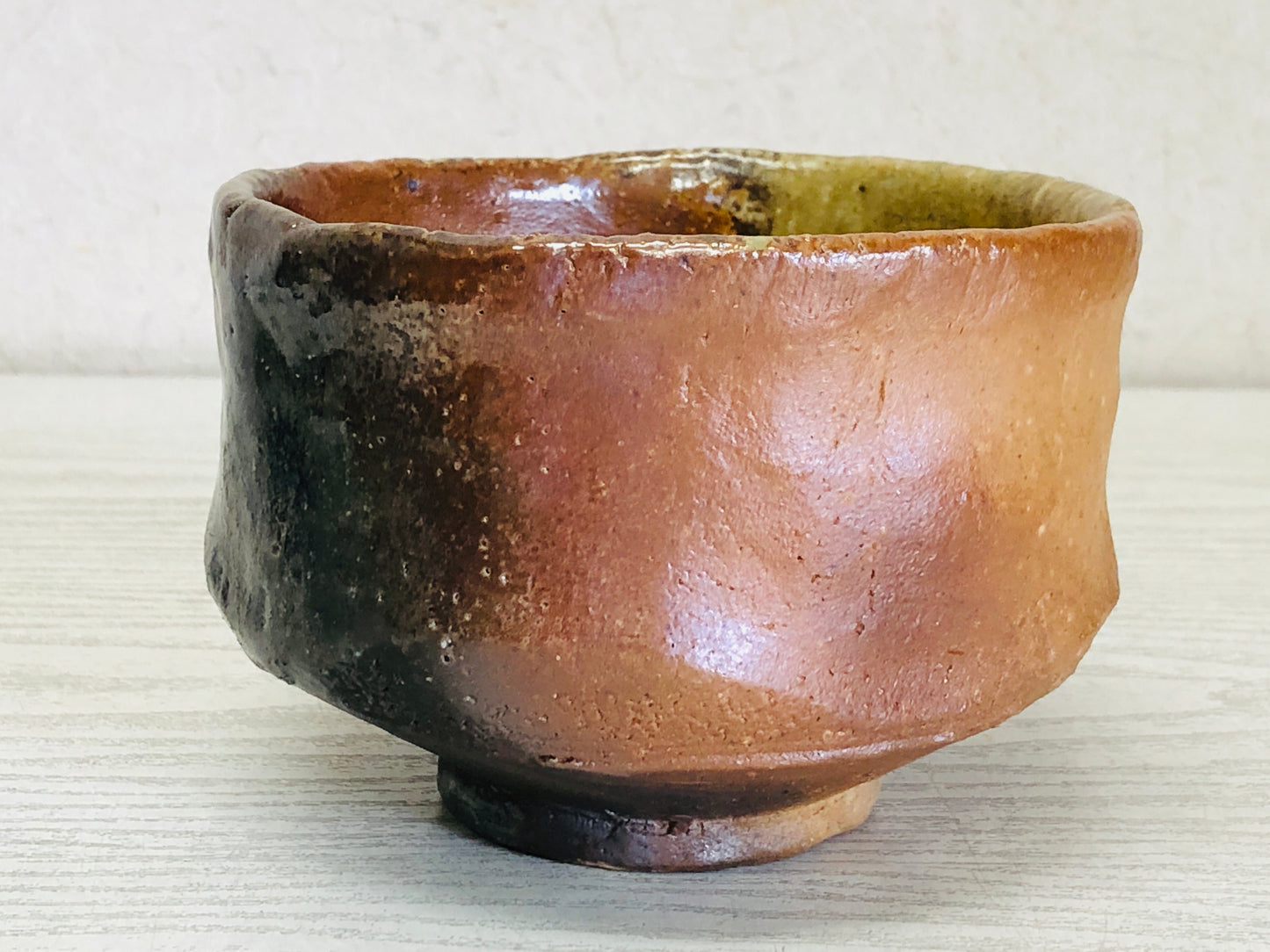 Y3690 CHAWAN Iga-ware signed box Japan antique tea ceremony bowl cup vintage