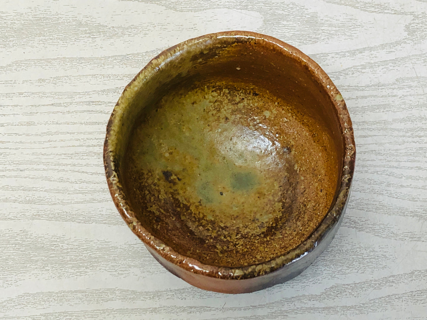 Y3690 CHAWAN Iga-ware signed box Japan antique tea ceremony bowl cup vintage