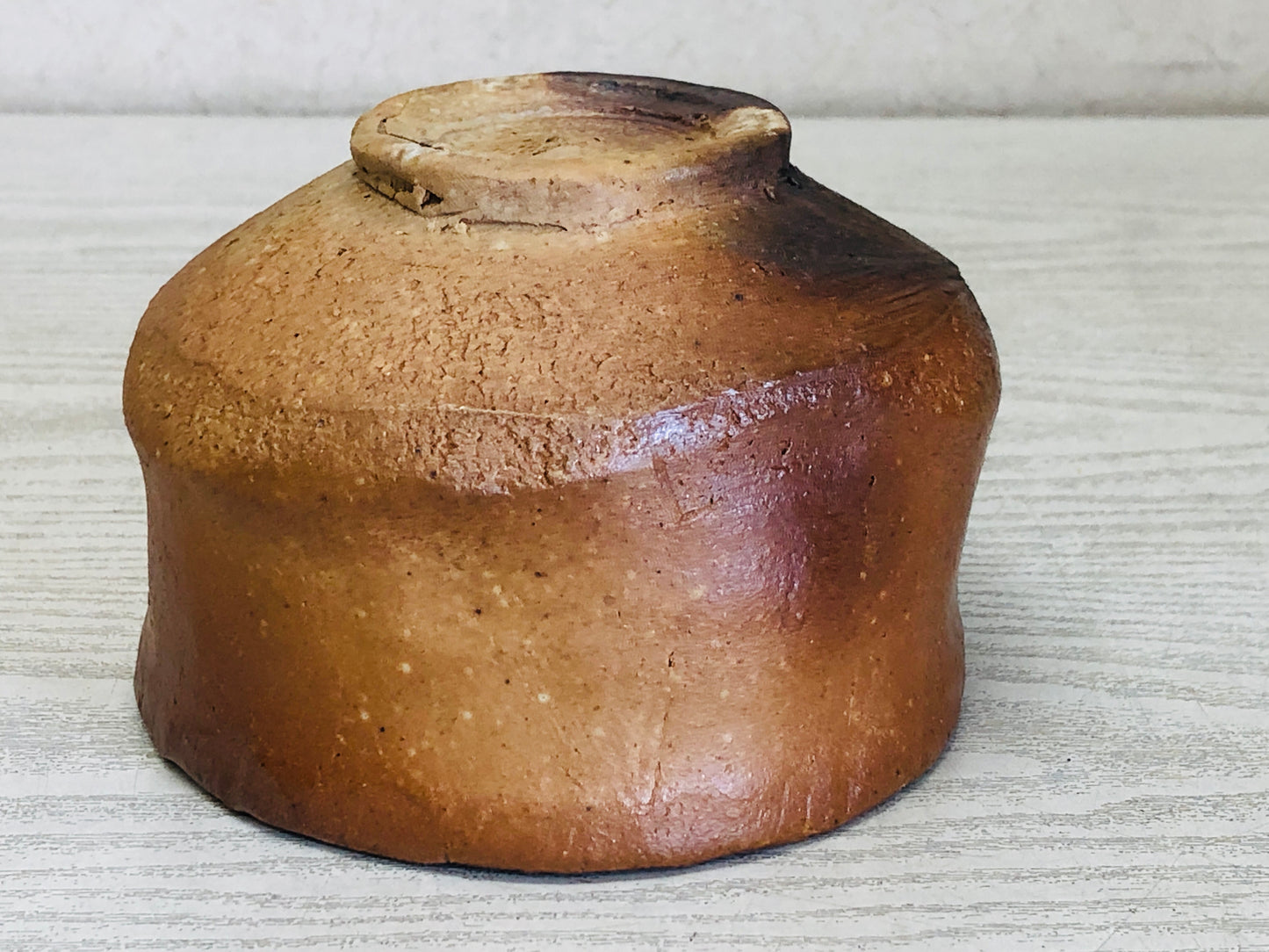 Y3690 CHAWAN Iga-ware signed box Japan antique tea ceremony bowl cup vintage