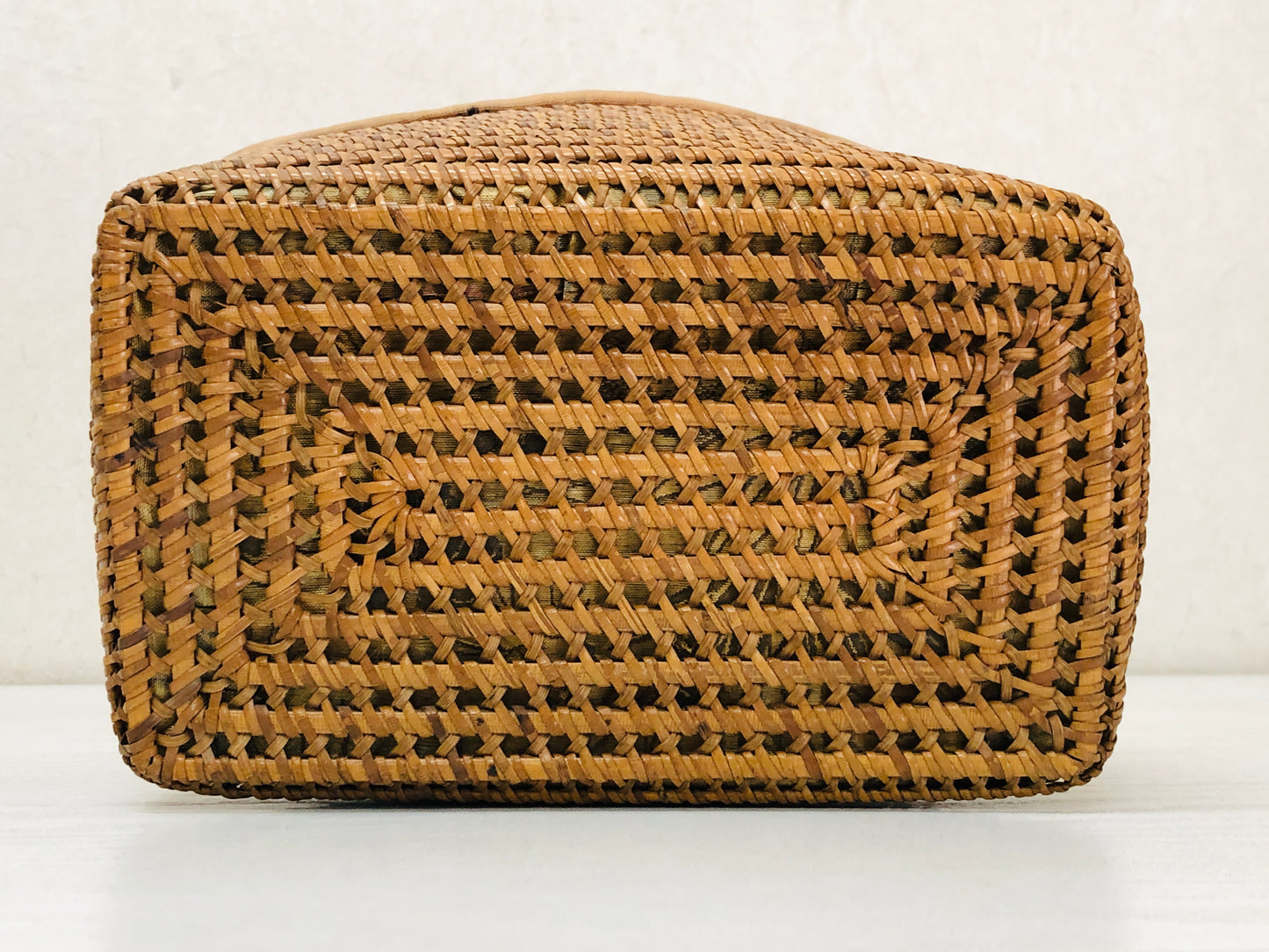 Y3698 Bamboo Woven Basket Travel Tea Ceremony storage case Japan antique vintage