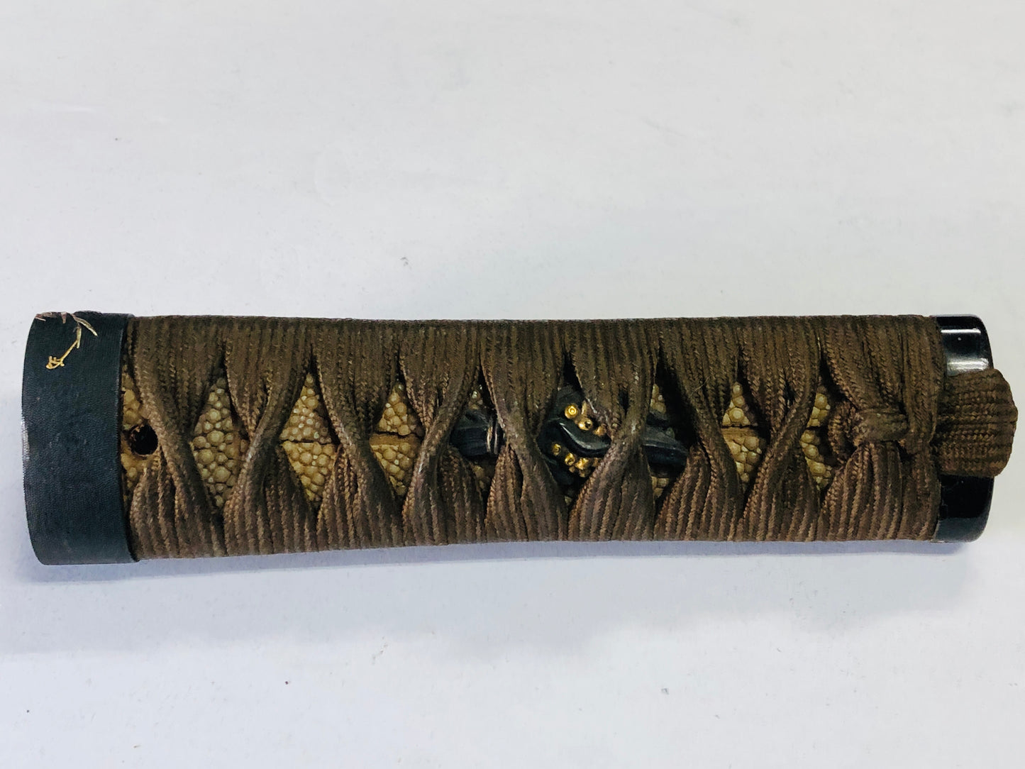 Y3714 TSUKA samurai sword Hilt Reed Heron signed edge Koshirae antique Katana