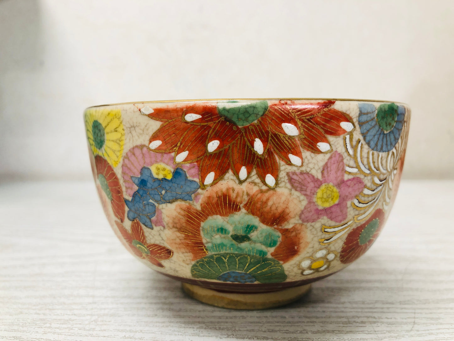 Y3720 CHAWAN Satsuma-ware signed box Japan antique tea ceremony bowl cup