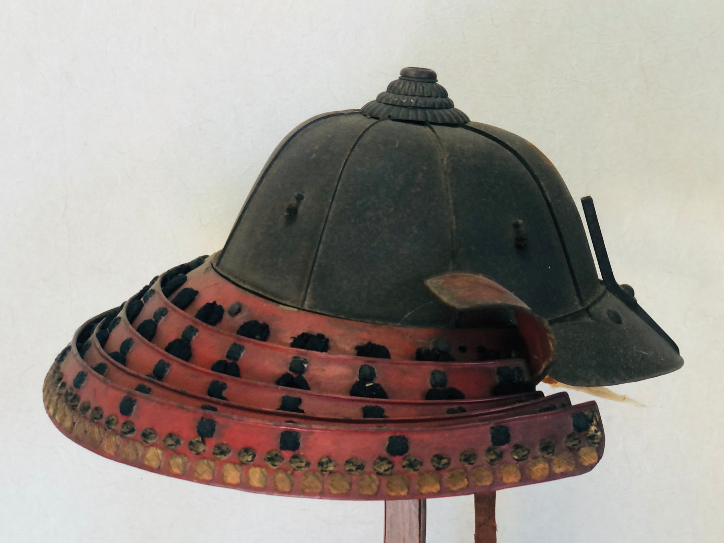 Y3731 KABUTO 8 seam Helmet Vermilion shikoro neck guard Japanese antique armor