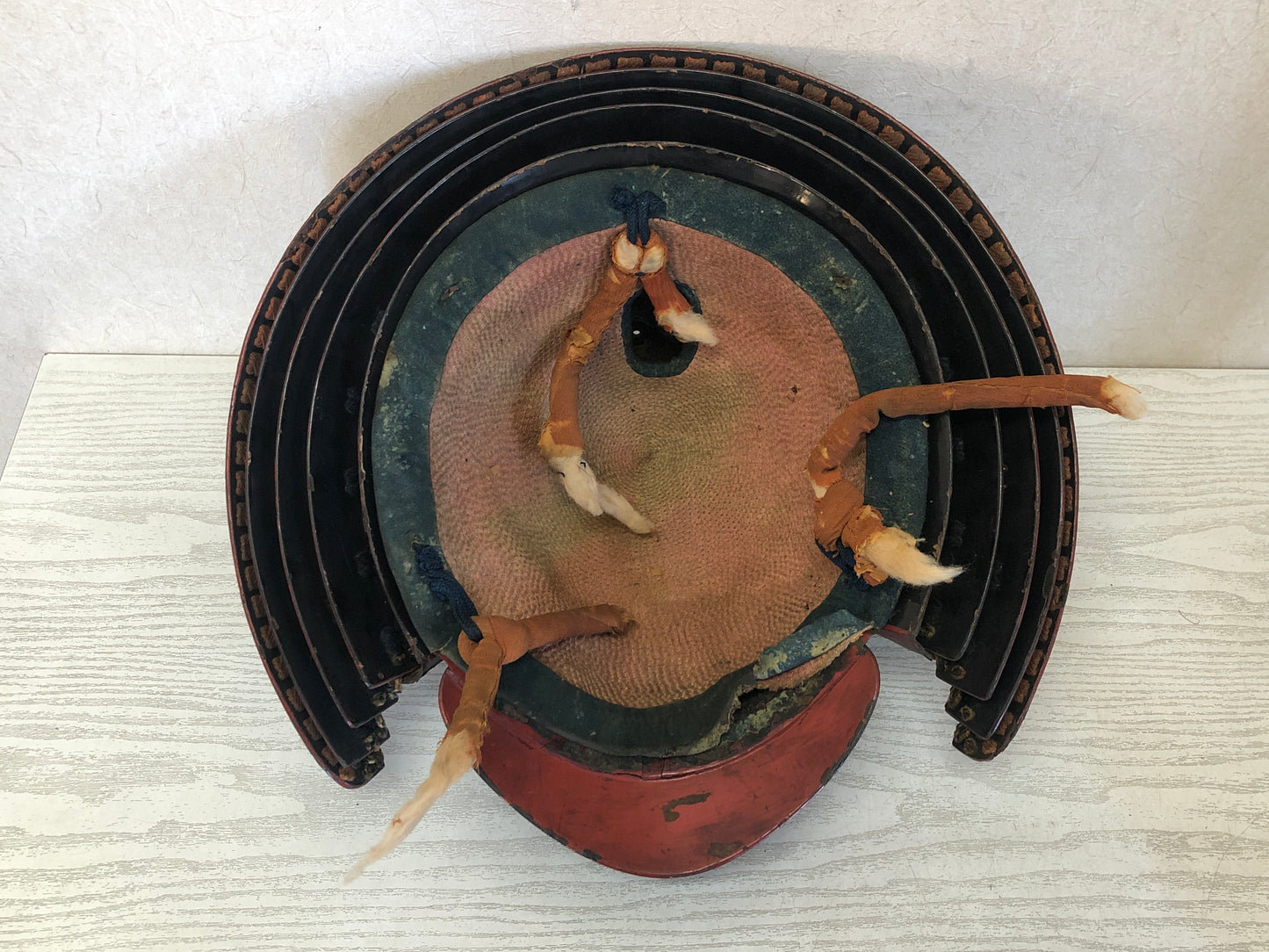 Y3731 KABUTO 8 seam Helmet Vermilion shikoro neck guard Japanese antique armor