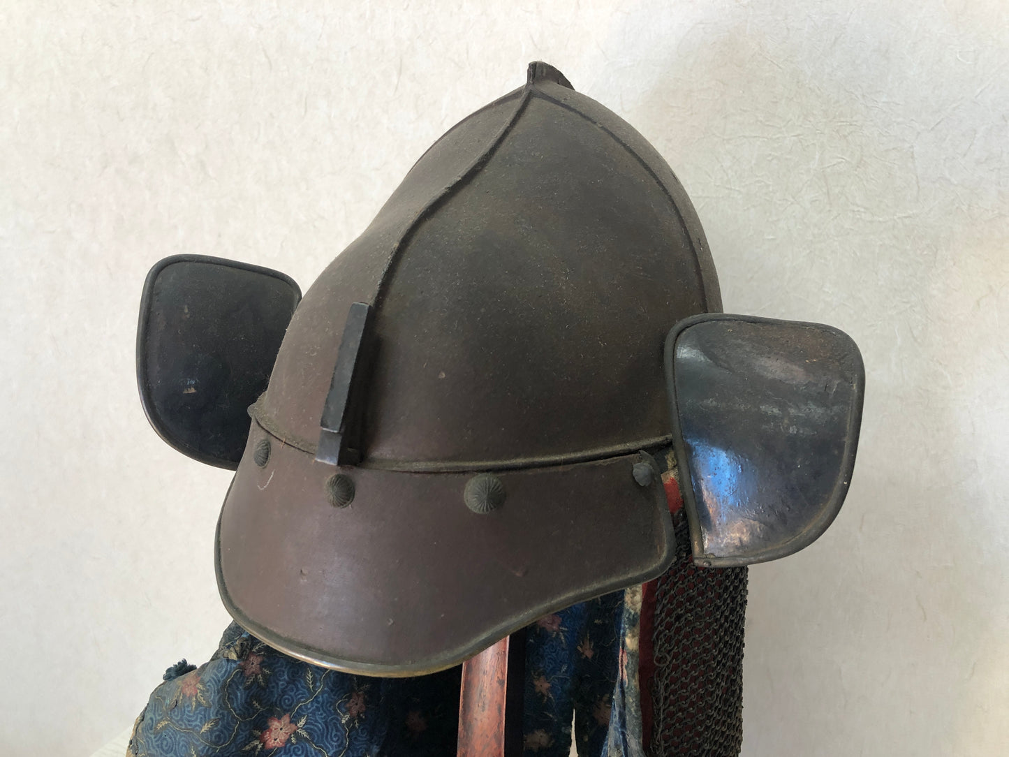 Y3732 KABUTO Peach shape Helmet chain shikoro neck guard Japanese antique armor