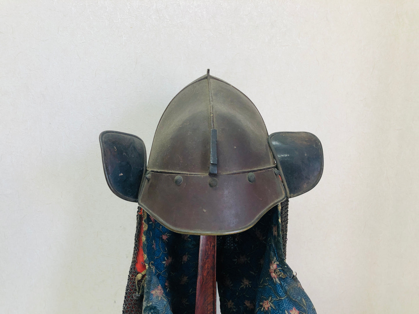 Y3732 KABUTO Peach shape Helmet chain shikoro neck guard Japanese antique armor