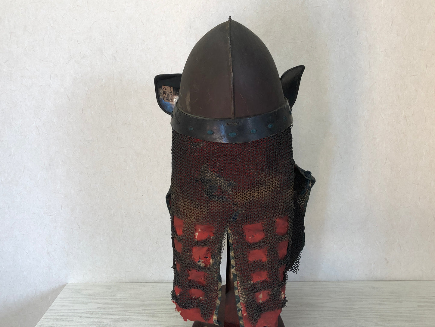 Y3732 KABUTO Peach shape Helmet chain shikoro neck guard Japanese antique armor