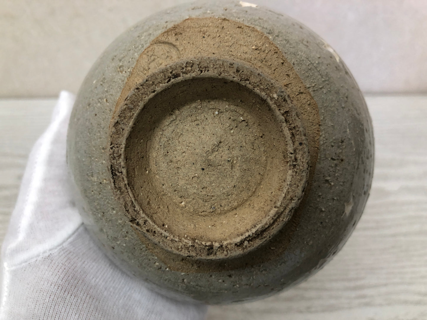 Y3736 CHAWAN Inuyama-ware signed Japan antique tea ceremony bowl cup pottery