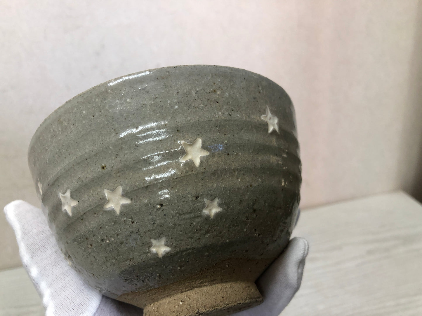 Y3736 CHAWAN Inuyama-ware signed Japan antique tea ceremony bowl cup pottery