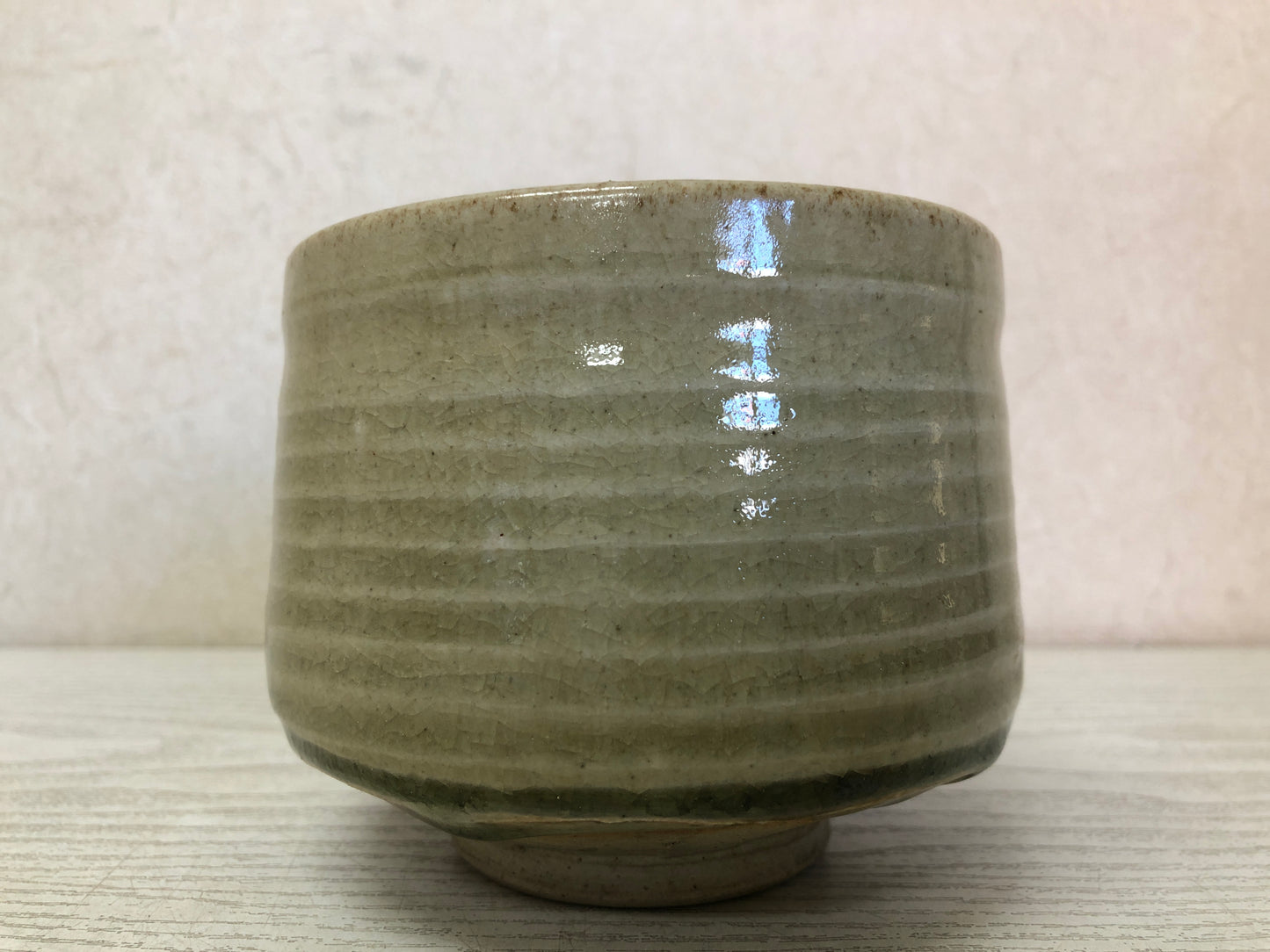 Y3738 CHAWAN Seto-ware signed Japan antique tea ceremony bowl cup pottery