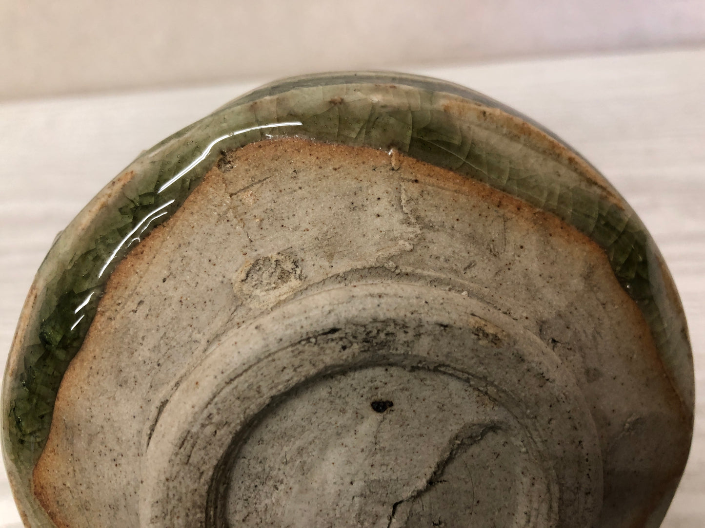 Y3738 CHAWAN Seto-ware signed Japan antique tea ceremony bowl cup pottery