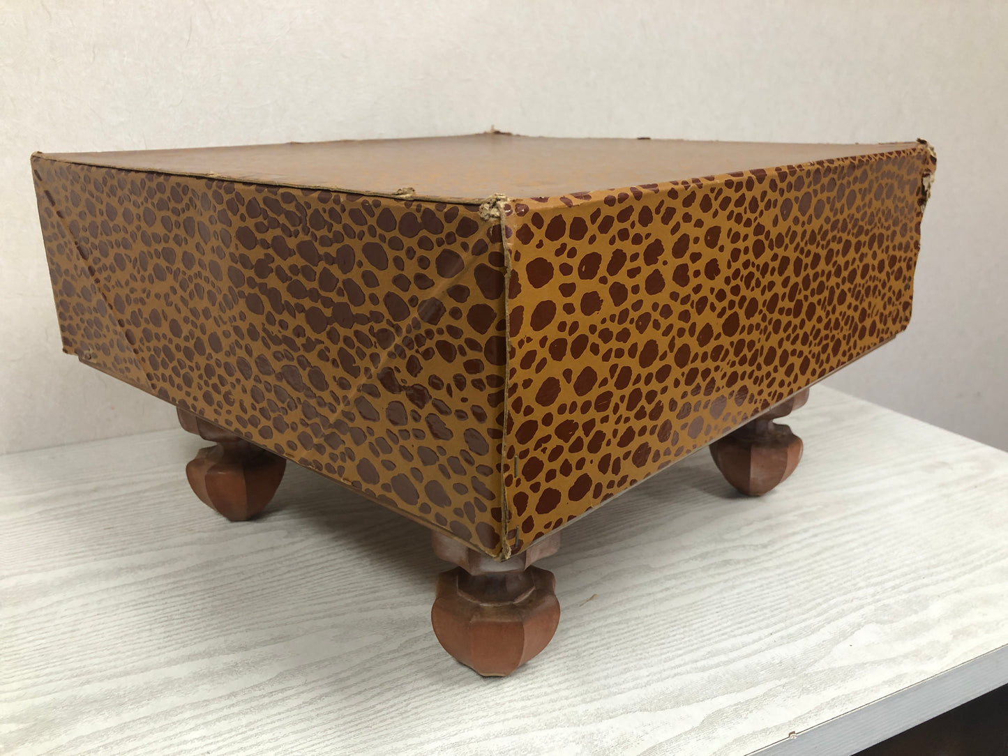 Y3768 GO wood board with legs strategy game cover case Japanese antique Japan