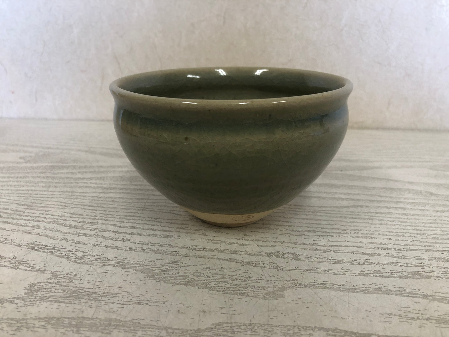 Y3772 CHAWAN Tada-ware signed box Japan antique tea ceremony bowl cup pottery