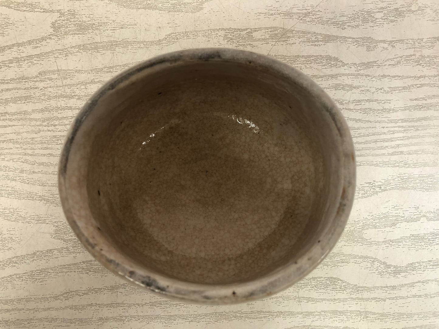 Y3773 CHAWAN Shino-ware signed box Japan antique tea ceremony bowl cup pottery