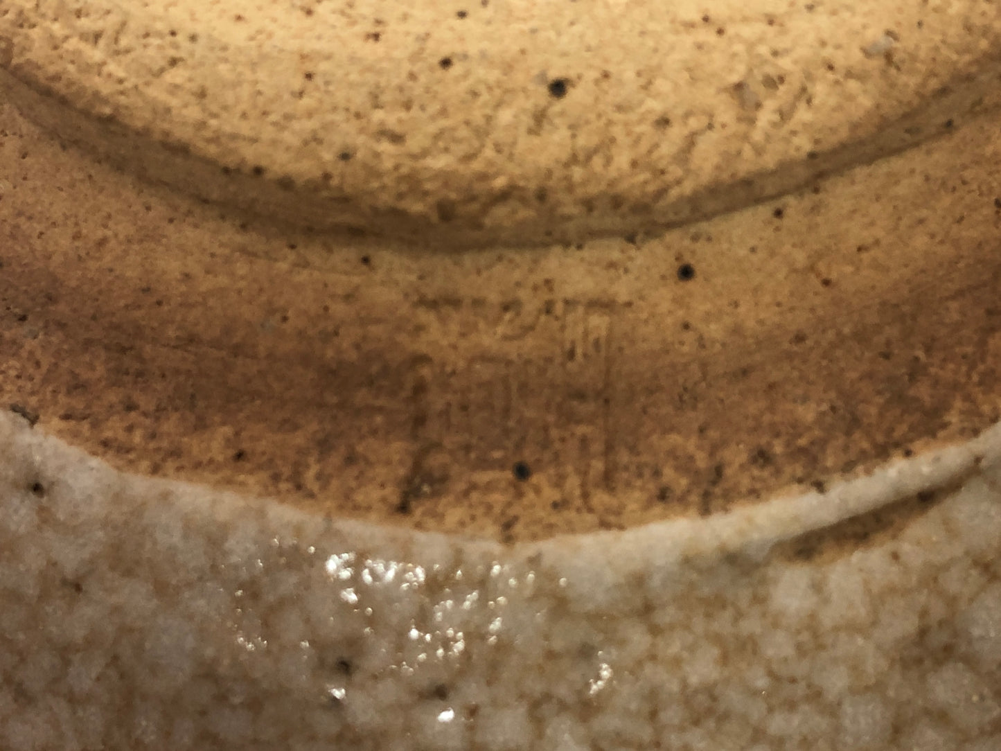 Y3773 CHAWAN Shino-ware signed box Japan antique tea ceremony bowl cup pottery