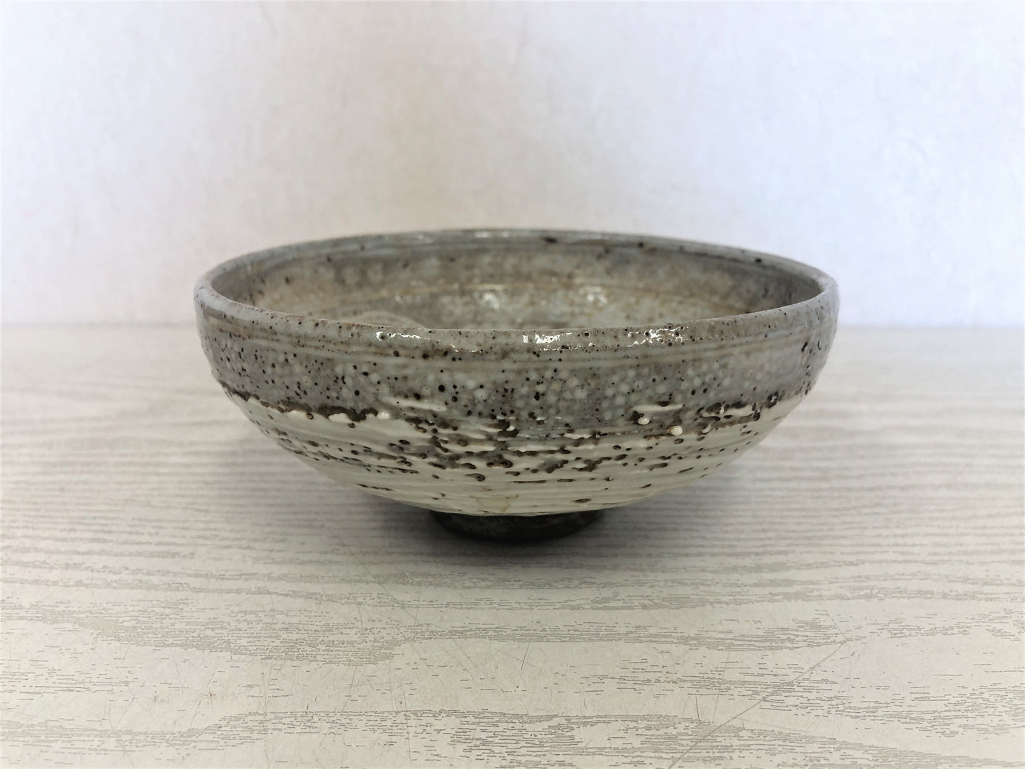 Y3774 CHAWAN Mishima signed box Rokubei Shimizu Japan antique tea ceremony bowl