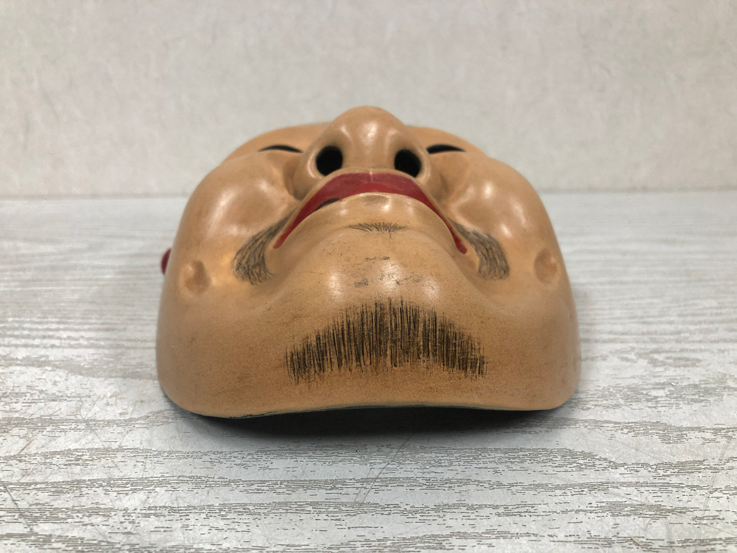 Y3799 NOH MASK wood carving Hermit signed Japan antique omen vintage dance drama