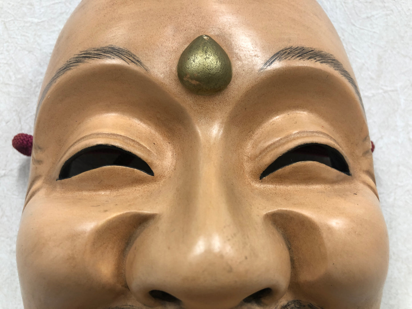 Y3799 NOH MASK wood carving Hermit signed Japan antique omen vintage dance drama
